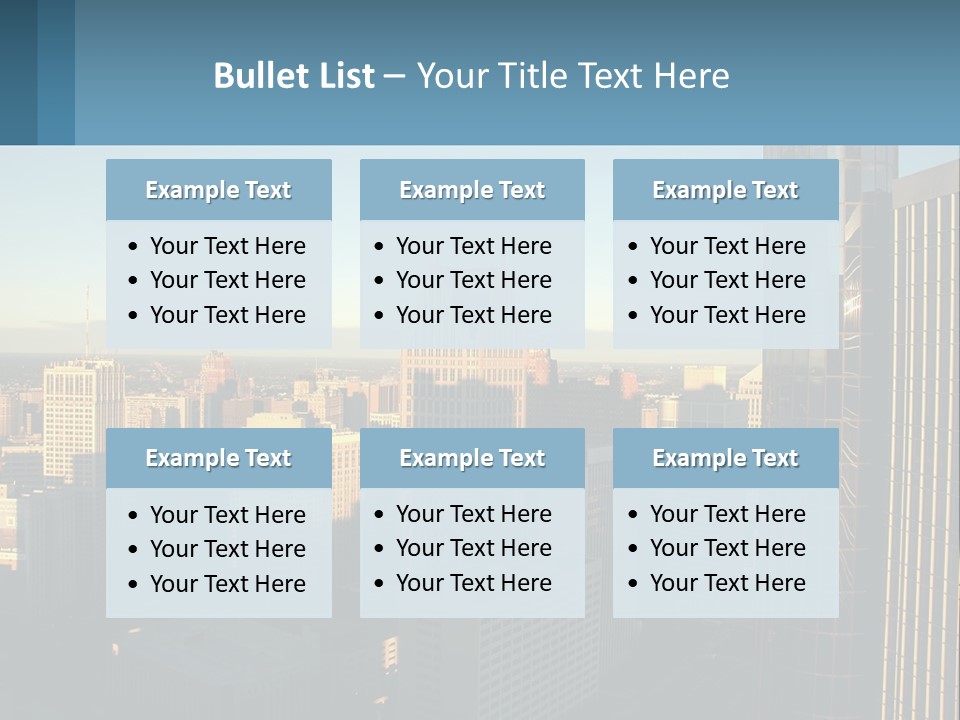 A City Skyline With Skyscrapers In The Background PowerPoint Template