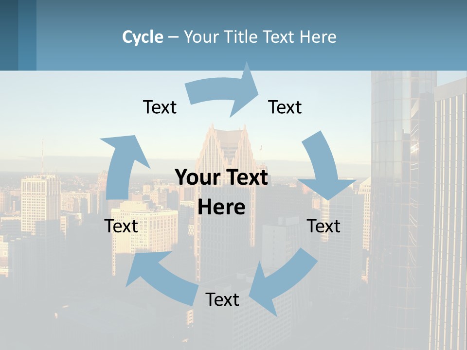 A City Skyline With Skyscrapers In The Background PowerPoint Template