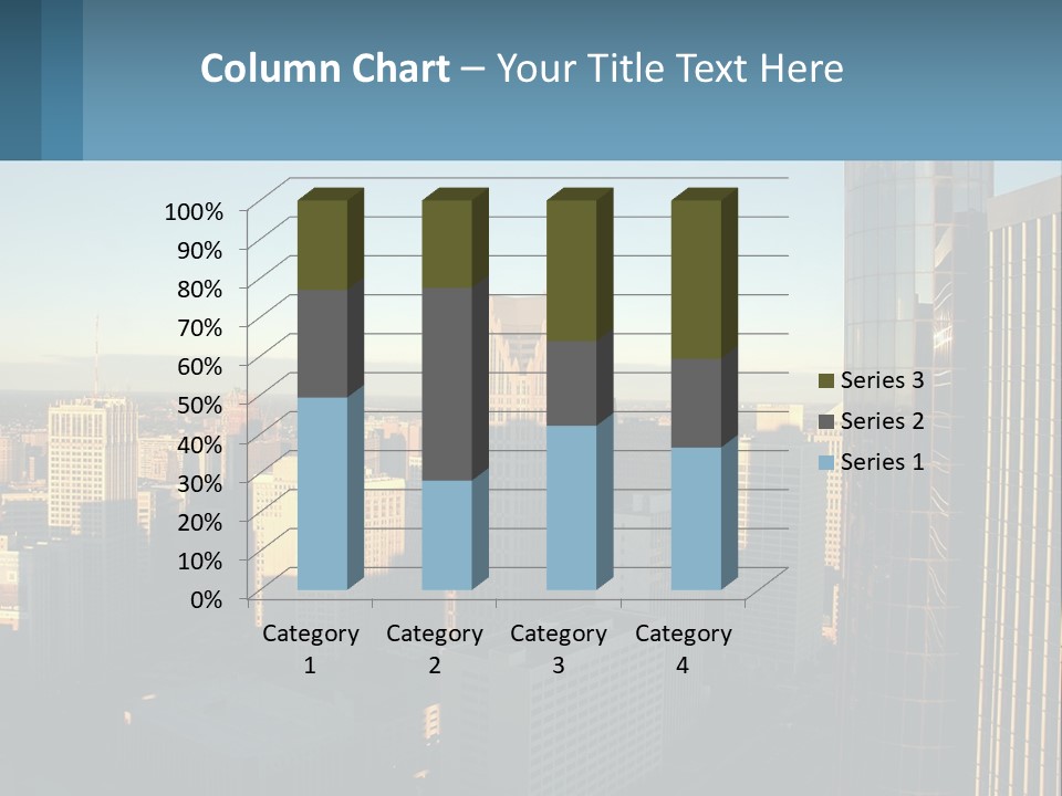 A City Skyline With Skyscrapers In The Background PowerPoint Template