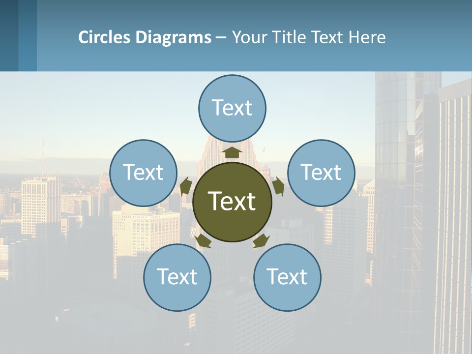 A City Skyline With Skyscrapers In The Background PowerPoint Template