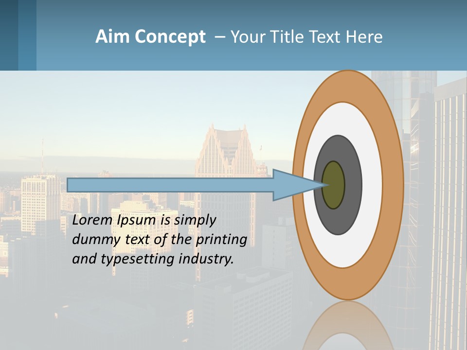 A City Skyline With Skyscrapers In The Background PowerPoint Template