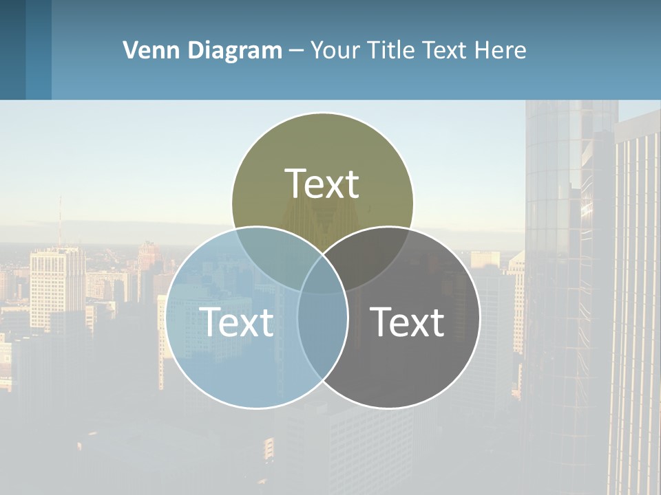 A City Skyline With Skyscrapers In The Background PowerPoint Template