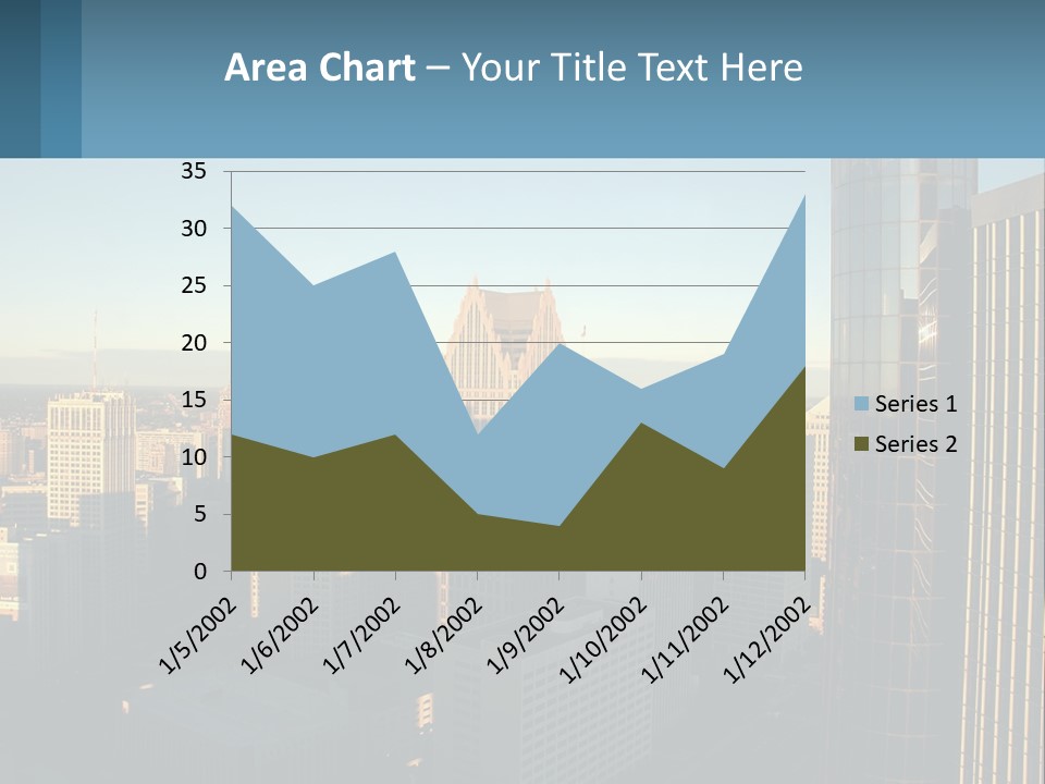 A City Skyline With Skyscrapers In The Background PowerPoint Template