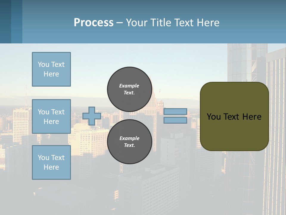 A City Skyline With Skyscrapers In The Background PowerPoint Template