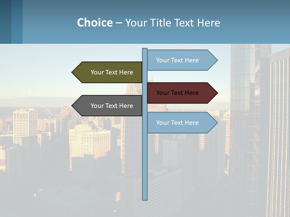A City Skyline With Skyscrapers In The Background PowerPoint Template