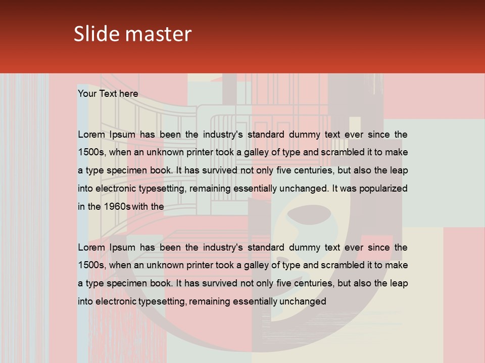 A Red And Blue Abstract Background With Lines And Shapes PowerPoint Template