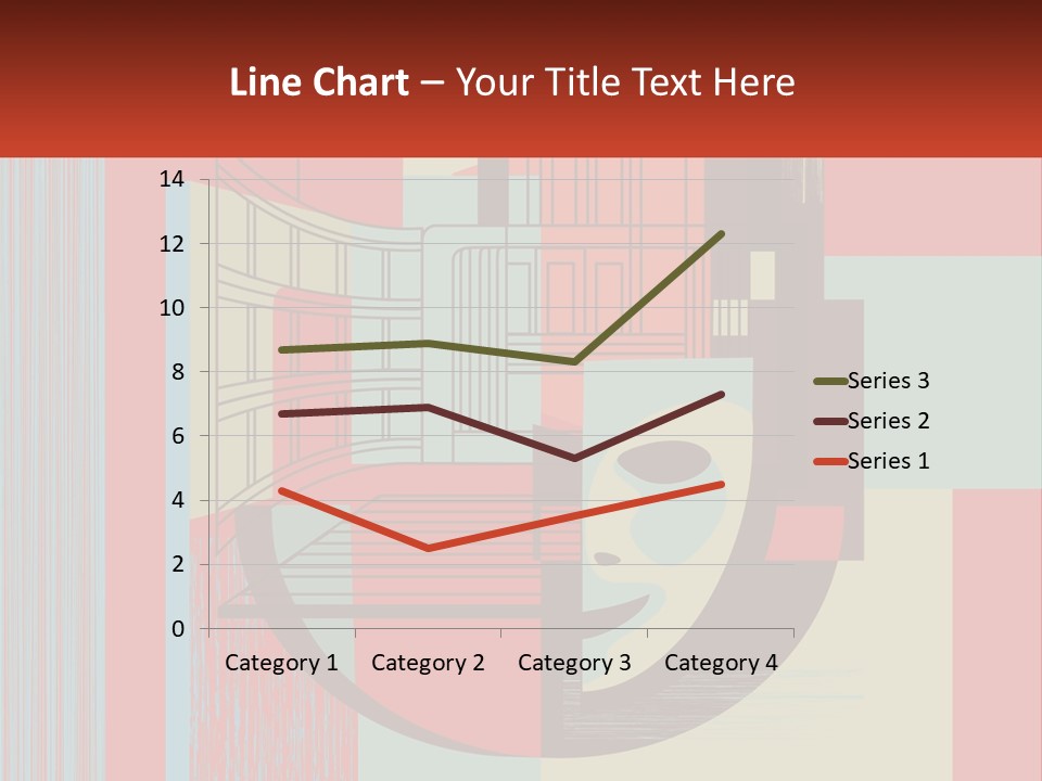 A Red And Blue Abstract Background With Lines And Shapes PowerPoint Template