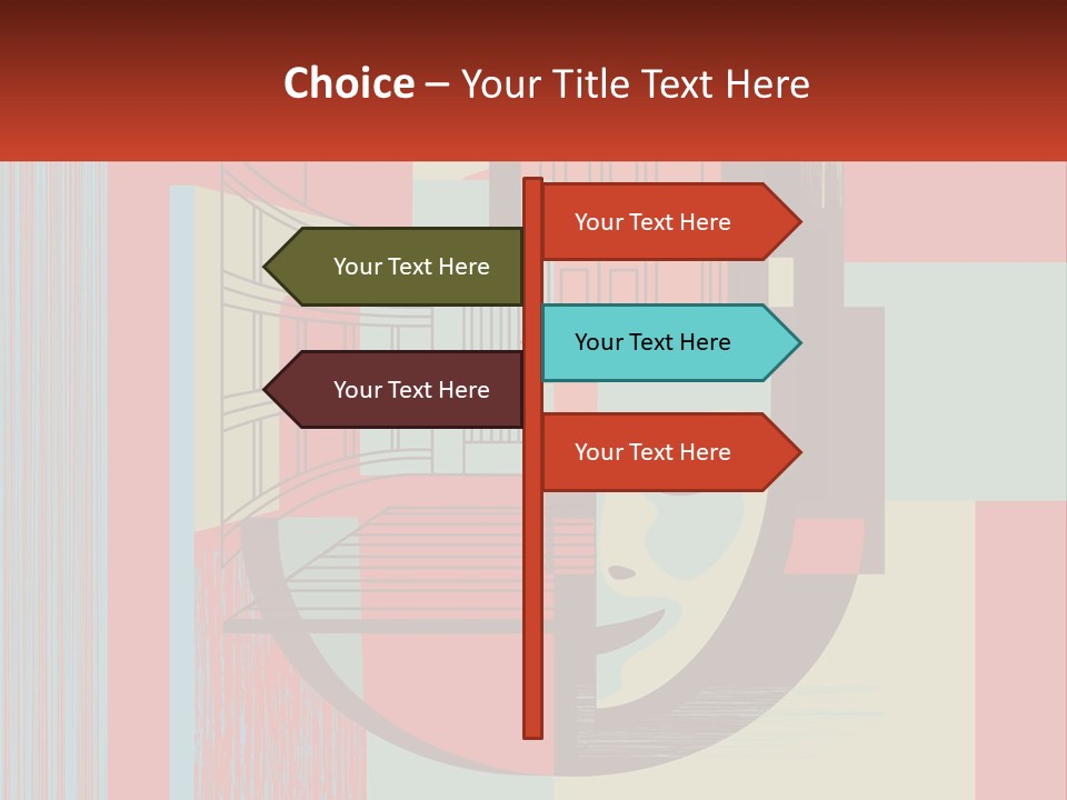 A Red And Blue Abstract Background With Lines And Shapes PowerPoint Template