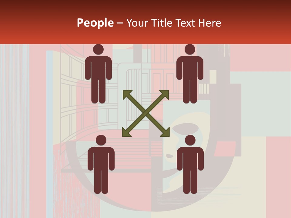 A Red And Blue Abstract Background With Lines And Shapes PowerPoint Template