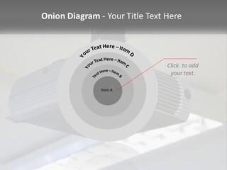 A Video Camera Hanging From The Ceiling Of A Building PowerPoint Template