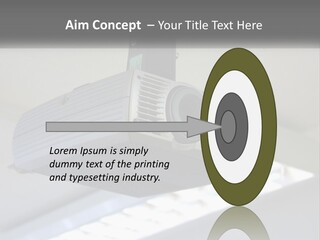 A Video Camera Hanging From The Ceiling Of A Building PowerPoint Template