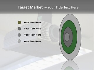 A Video Camera Hanging From The Ceiling Of A Building PowerPoint Template