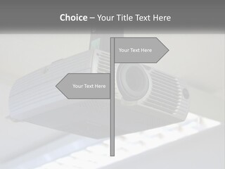 A Video Camera Hanging From The Ceiling Of A Building PowerPoint Template