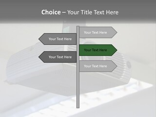 A Video Camera Hanging From The Ceiling Of A Building PowerPoint Template