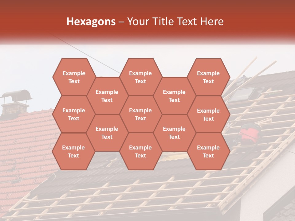 Two Men Working On The Roof Of A House PowerPoint Template