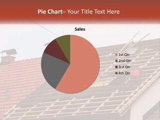 Two Men Working On The Roof Of A House PowerPoint Template