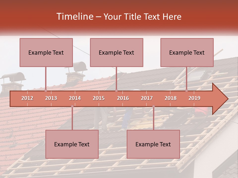 Two Men Working On The Roof Of A House PowerPoint Template