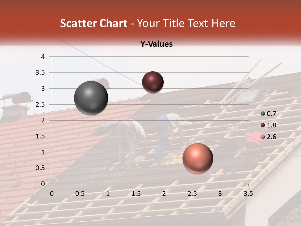 Two Men Working On The Roof Of A House PowerPoint Template