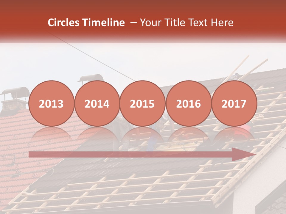 Two Men Working On The Roof Of A House PowerPoint Template