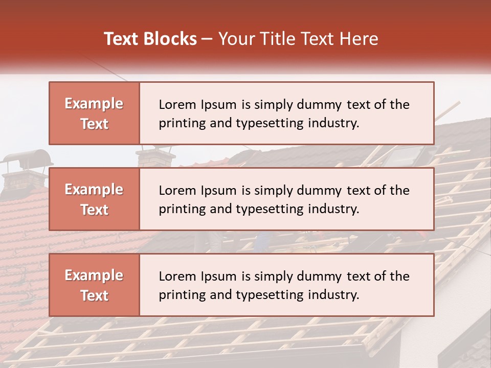Two Men Working On The Roof Of A House PowerPoint Template
