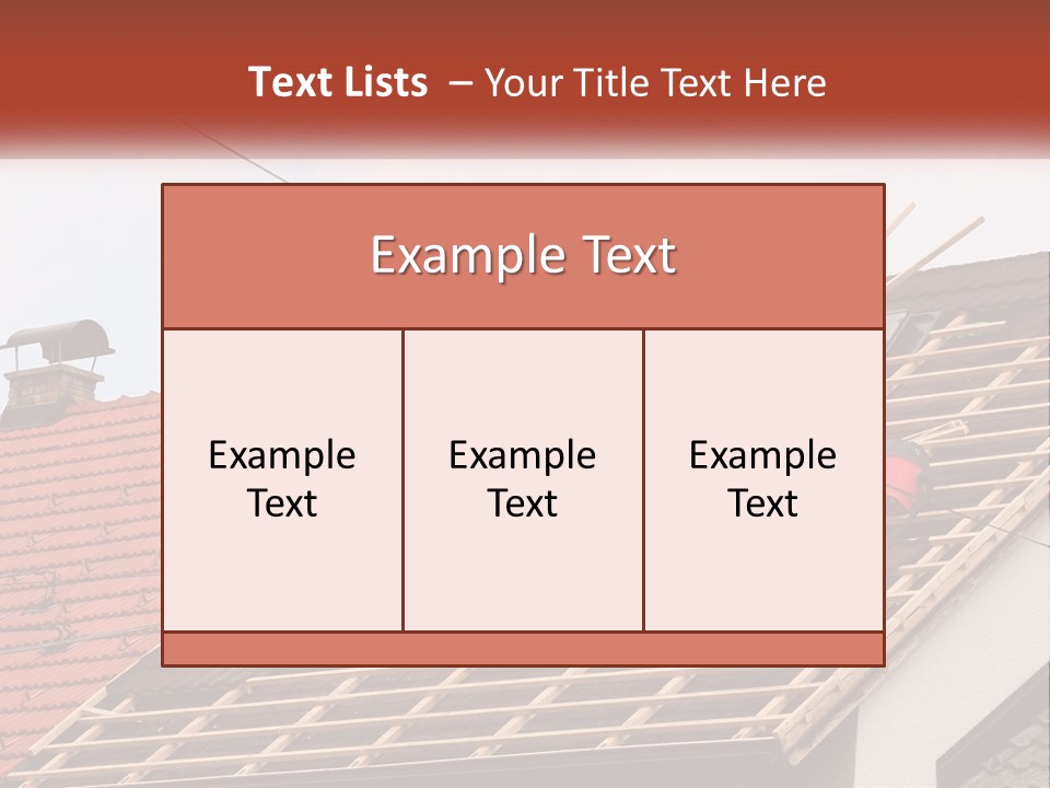 Two Men Working On The Roof Of A House PowerPoint Template