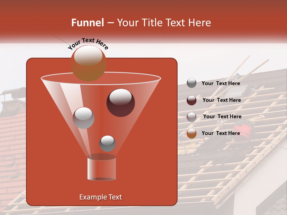 Two Men Working On The Roof Of A House PowerPoint Template