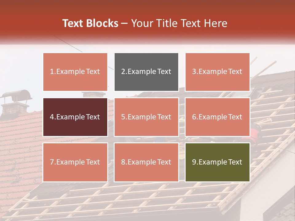 Two Men Working On The Roof Of A House PowerPoint Template