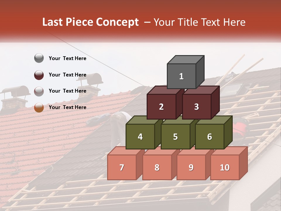 Two Men Working On The Roof Of A House PowerPoint Template