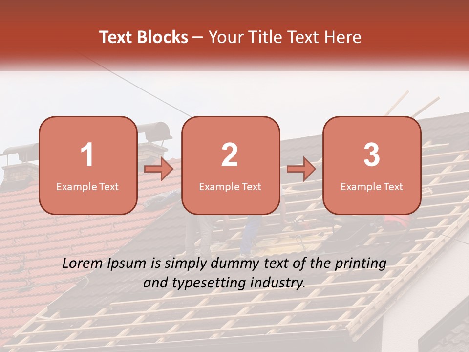 Two Men Working On The Roof Of A House PowerPoint Template