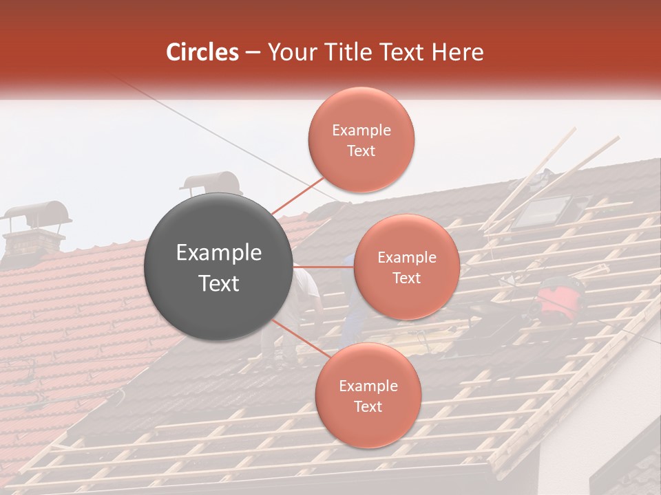 Two Men Working On The Roof Of A House PowerPoint Template