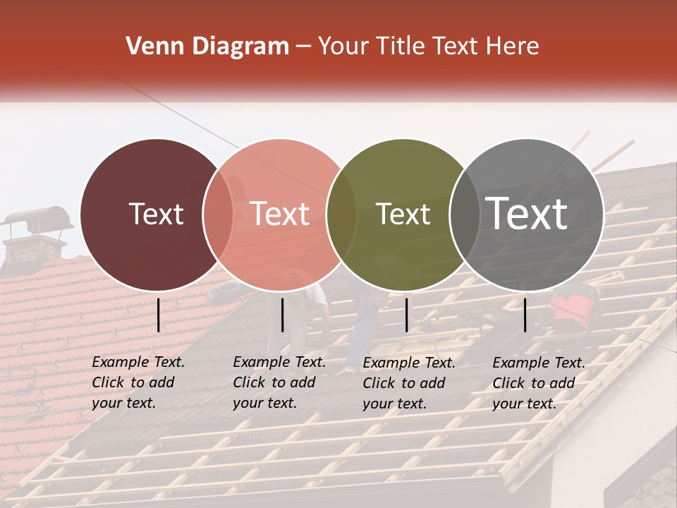 Two Men Working On The Roof Of A House PowerPoint Template