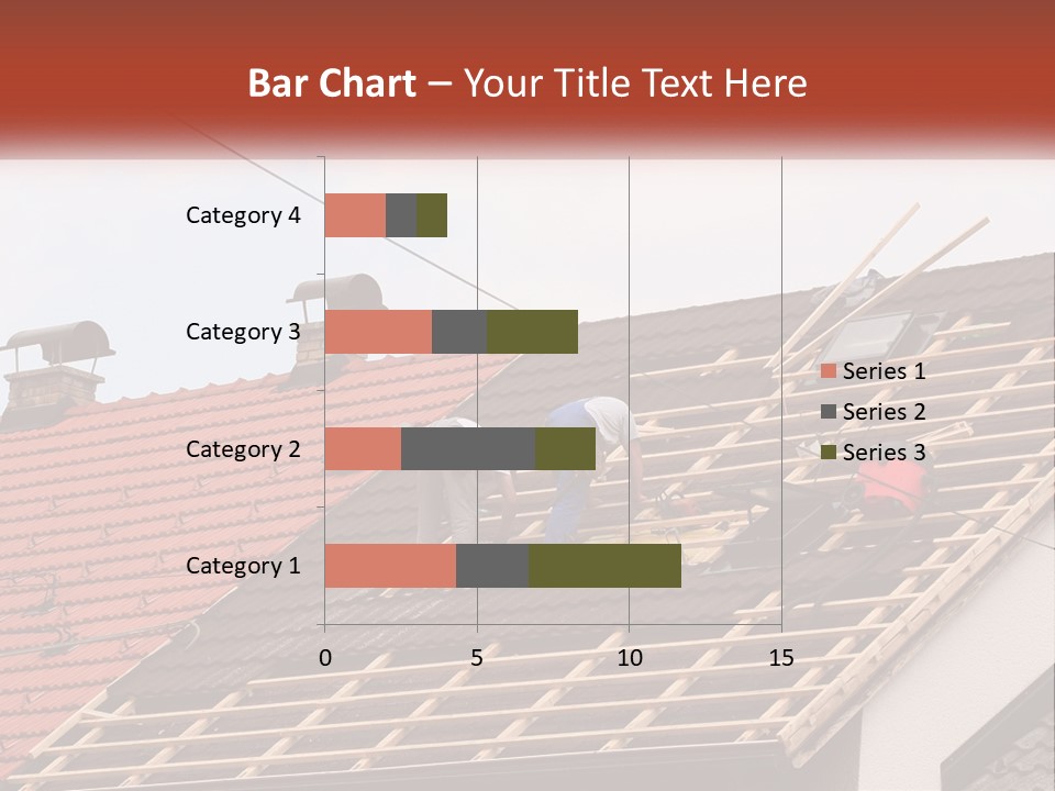 Two Men Working On The Roof Of A House PowerPoint Template