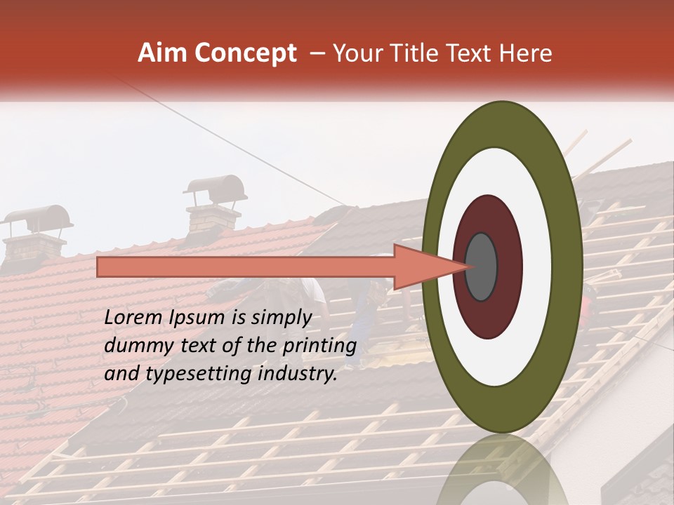 Two Men Working On The Roof Of A House PowerPoint Template