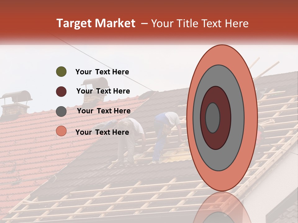 Two Men Working On The Roof Of A House PowerPoint Template