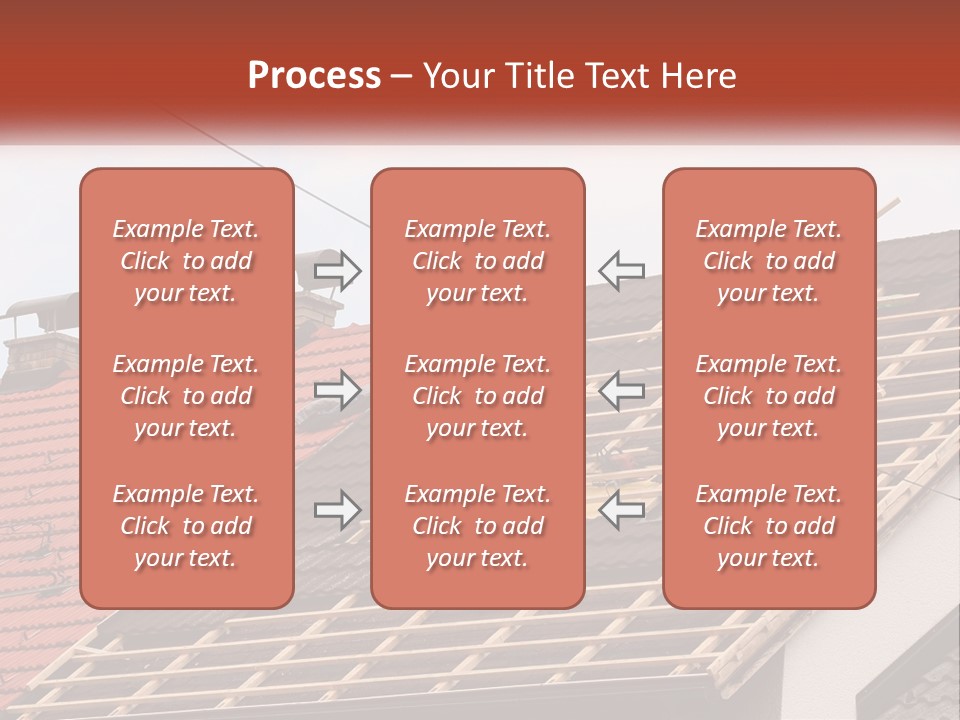 Two Men Working On The Roof Of A House PowerPoint Template