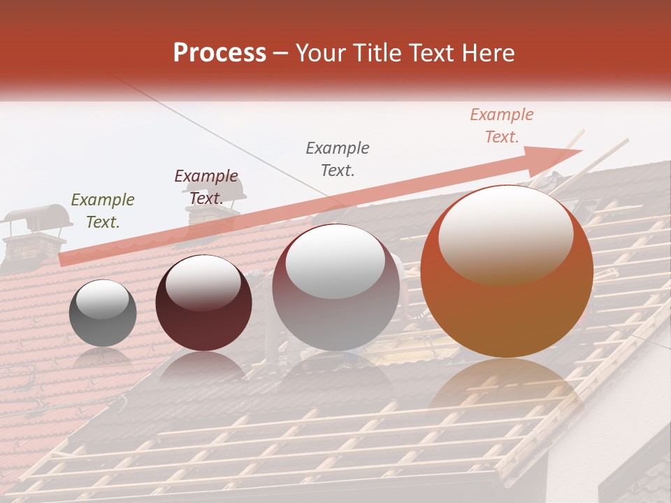 Two Men Working On The Roof Of A House PowerPoint Template
