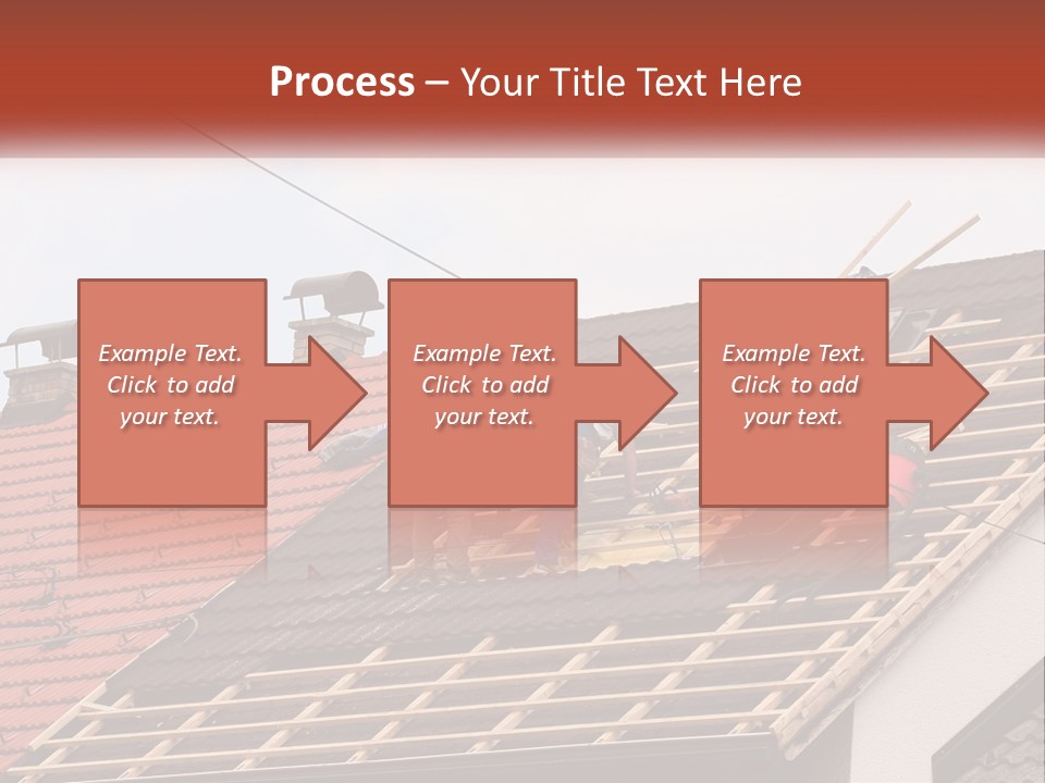 Two Men Working On The Roof Of A House PowerPoint Template