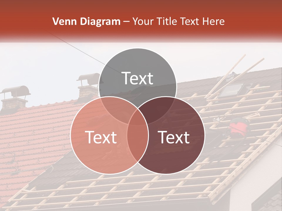 Two Men Working On The Roof Of A House PowerPoint Template