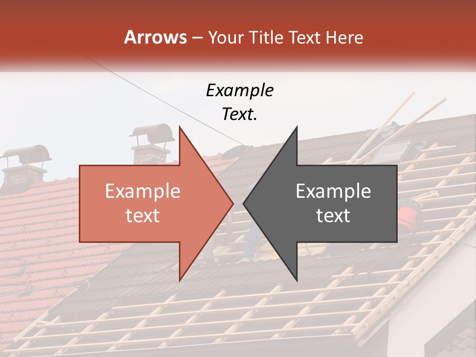 Two Men Working On The Roof Of A House PowerPoint Template