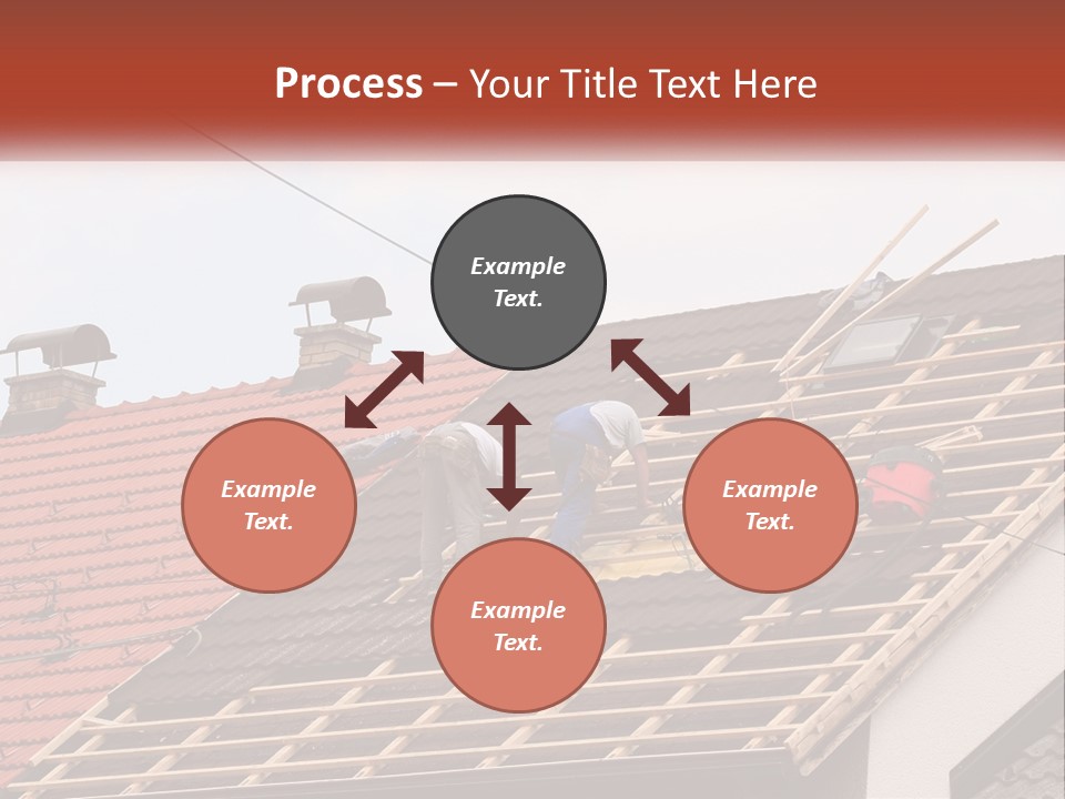 Two Men Working On The Roof Of A House PowerPoint Template