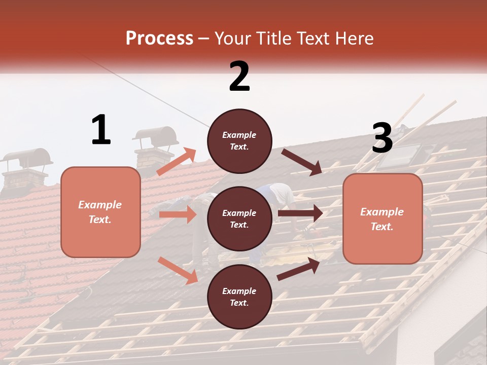 Two Men Working On The Roof Of A House PowerPoint Template