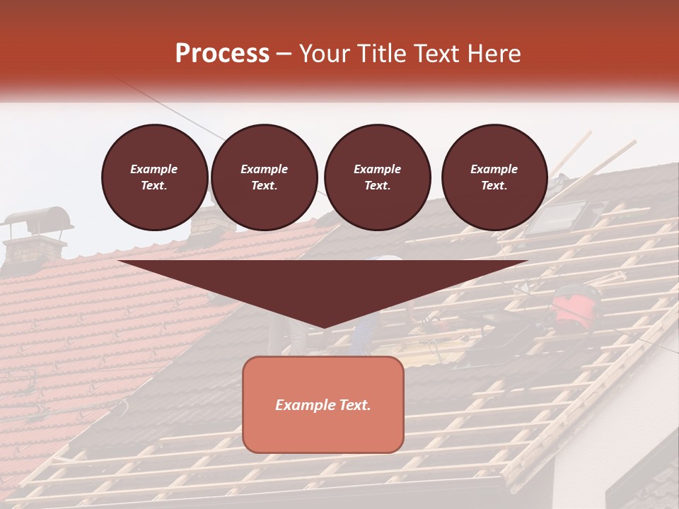 Two Men Working On The Roof Of A House PowerPoint Template