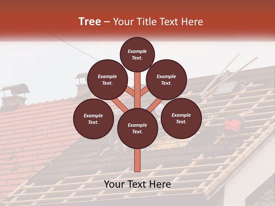 Two Men Working On The Roof Of A House PowerPoint Template