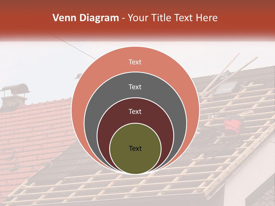 Two Men Working On The Roof Of A House PowerPoint Template