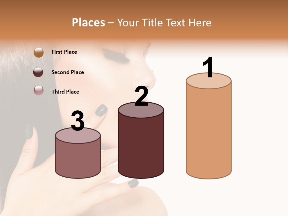 A Woman With A Black Manicure On Her Face PowerPoint Template