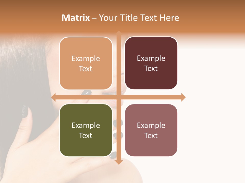 A Woman With A Black Manicure On Her Face PowerPoint Template