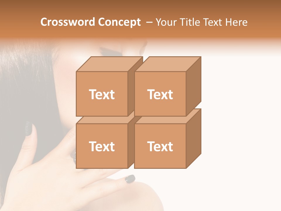 A Woman With A Black Manicure On Her Face PowerPoint Template