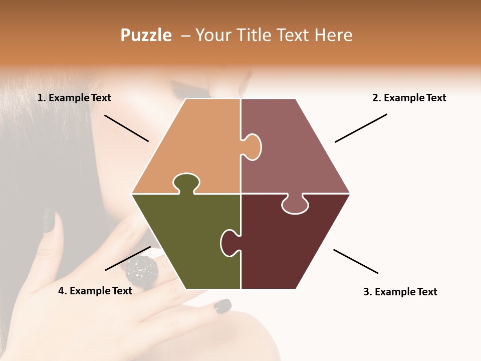 A Woman With A Black Manicure On Her Face PowerPoint Template