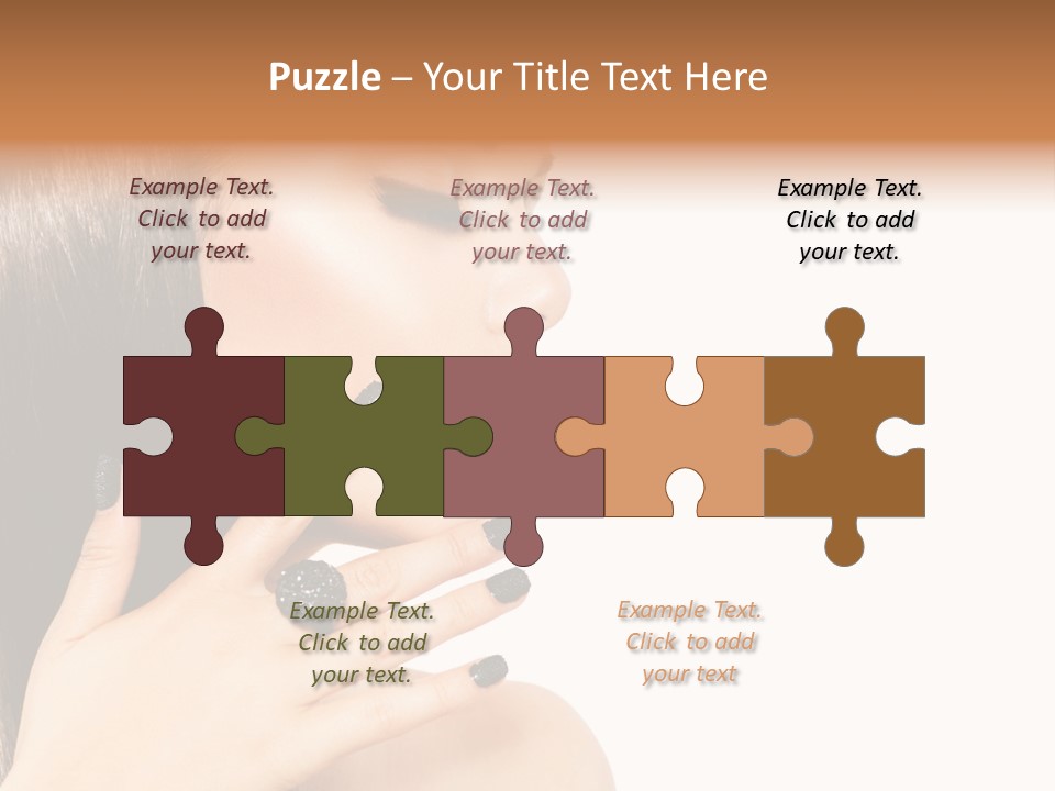 A Woman With A Black Manicure On Her Face PowerPoint Template