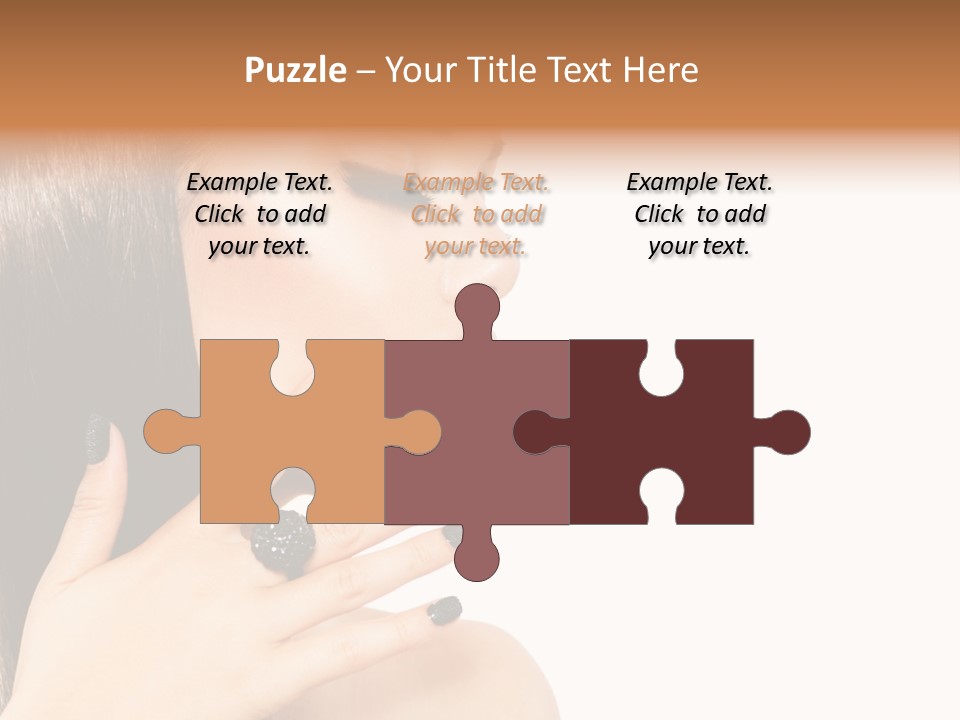 A Woman With A Black Manicure On Her Face PowerPoint Template